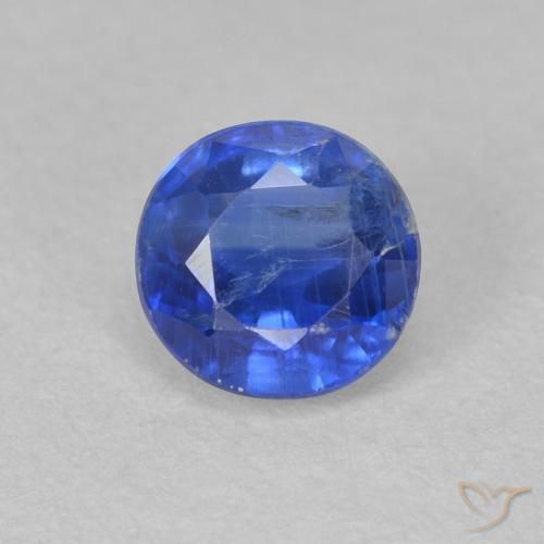 0.72ct Natural Azul real Cianita, Redondo, SI