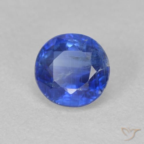 Cianita Azul real natural de 0.72 ct, Redondo, SI