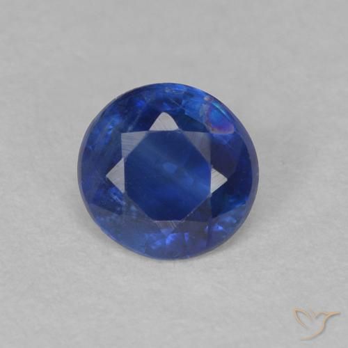 0.52ct Natural Azul oscuro cianita, Redondo, SI, Photo A
