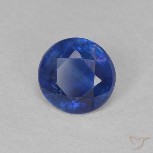 Cianita Azul oscuro natural de 0.52 ct, Redondo, SI