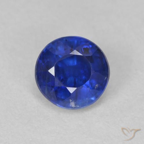 0.68ct Natural Azul oscuro Cianita, Redondo, SI