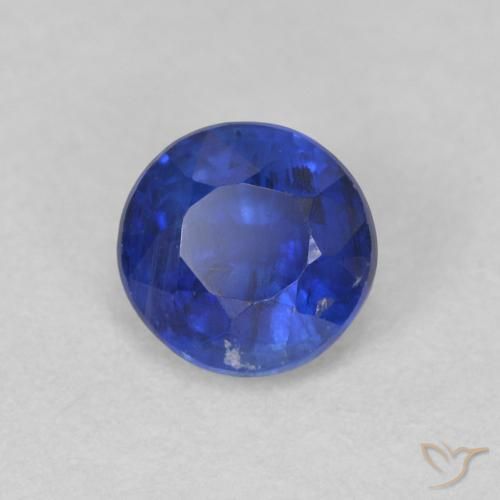 Cianita Azul oscuro natural de 0.68 ct, Redondo, SI