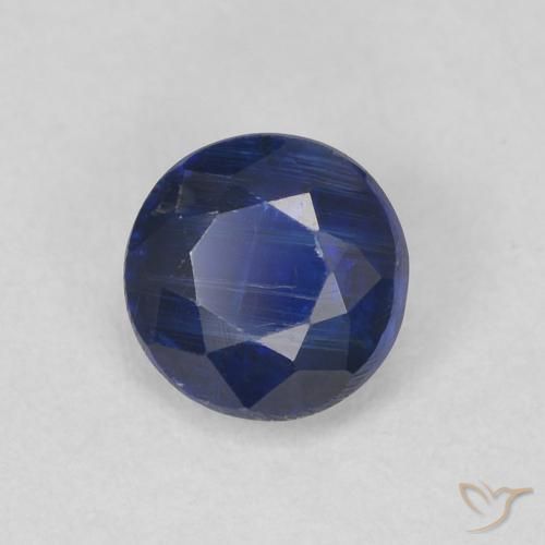 Cianita Azul marino natural de 0.71 ct, Redondo, SI
