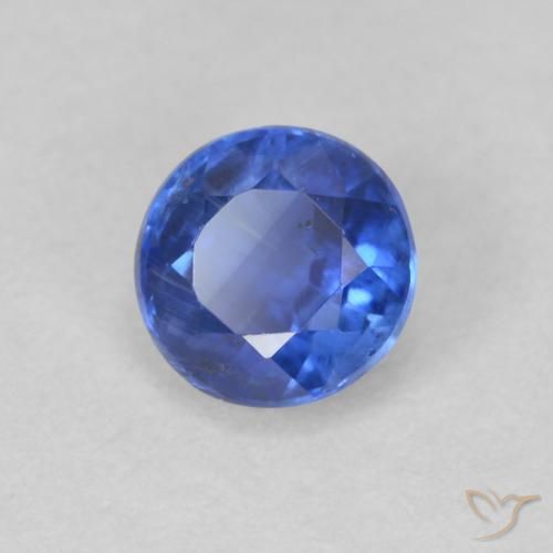 Cianita Azul real natural de 0.75 ct, Redondo, SI