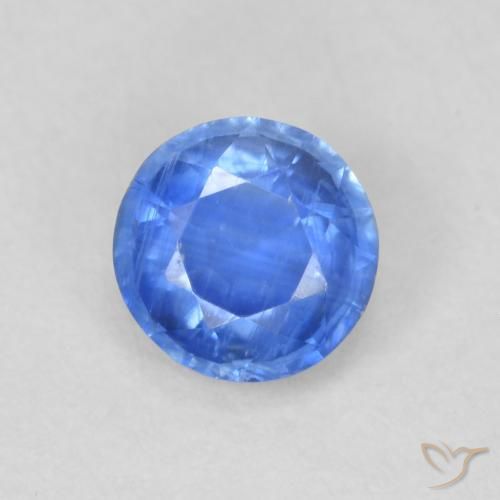 0.74ct Natural Azul marino claro Cianita, Redondo, SI