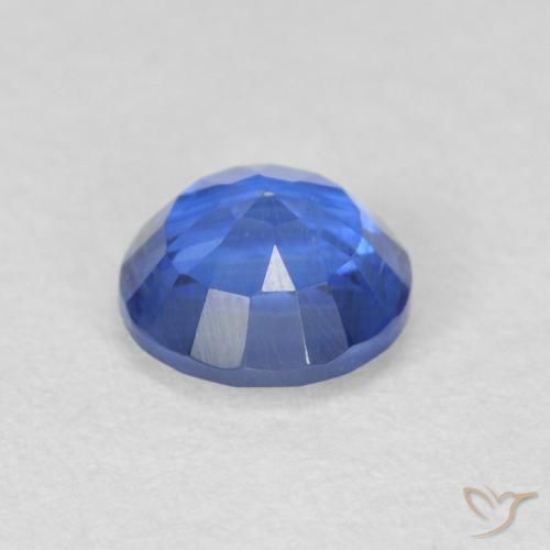 Cianita Azul marino claro natural de 0.74 ct, Redondo, SI