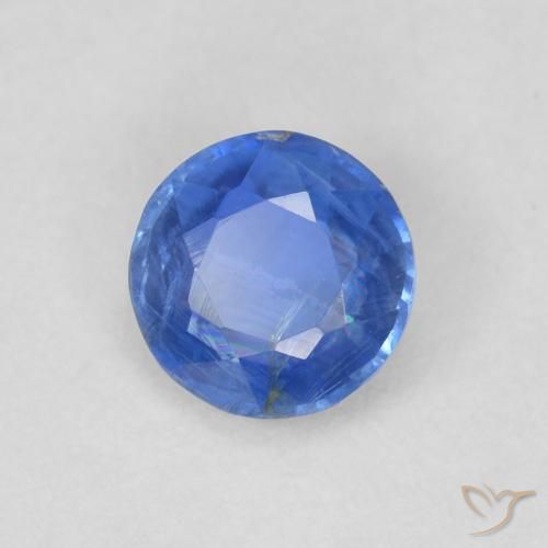 Cianita Azul marino claro natural de 0.60 ct, Redondo, SI