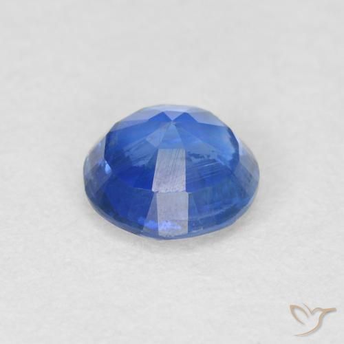 Cianita Azul marino claro natural de 0.60 ct, Redondo, SI