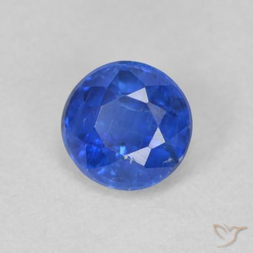 Cianita Azul real natural de 0.69 ct, Redondo, SI