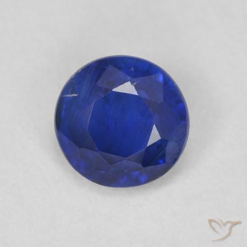 Cianita Azul oscuro natural de 0.64 ct, Redondo, SI