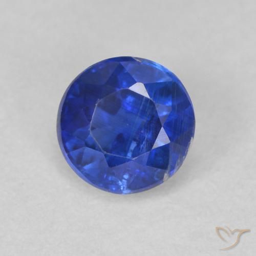 Cianita Azul marino natural de 0.77 ct, Redondo, SI