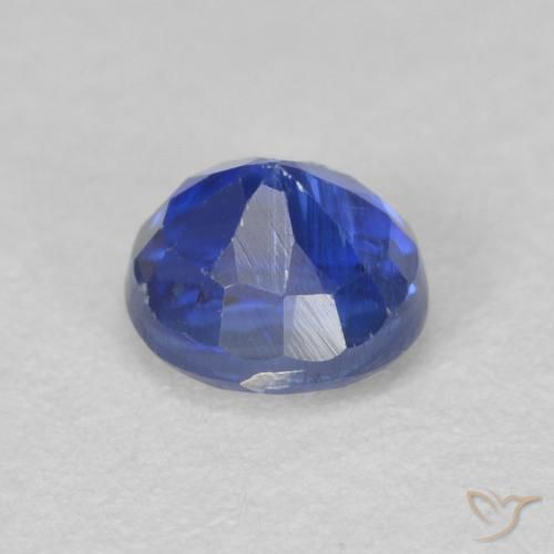 Cianita Azul marino natural de 0.77 ct, Redondo, SI