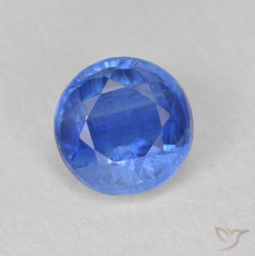 0.67ct Natural Azul marino claro Cianita, Redondo, SI
