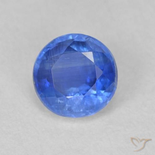 Cianita Azul marino claro natural de 0.67 ct, Redondo, SI