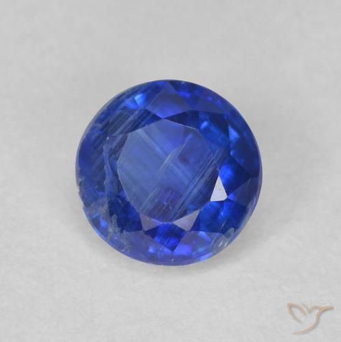 Cianita Azul real natural de 0.72 ct, Redondo, SI