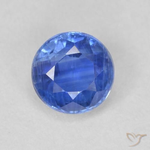 0.74ct Natural Azul marino claro Cianita, Redondo, SI