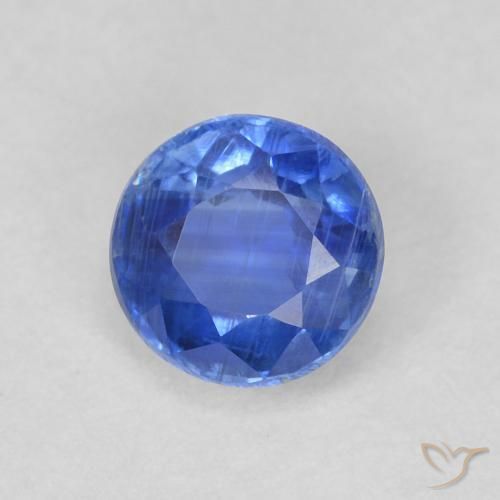 Cianita Azul marino claro natural de 0.74 ct, Redondo, SI