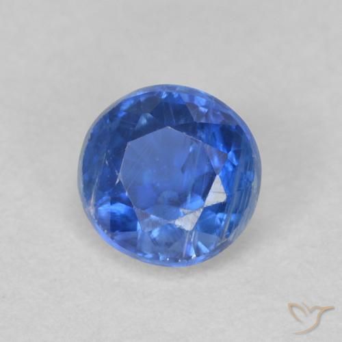 Cianita Azul real natural de 0.68 ct, Redondo, SI