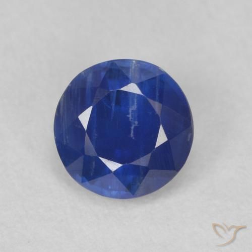 0.66ct Natural Azul marino Cianita, Redondo, SI