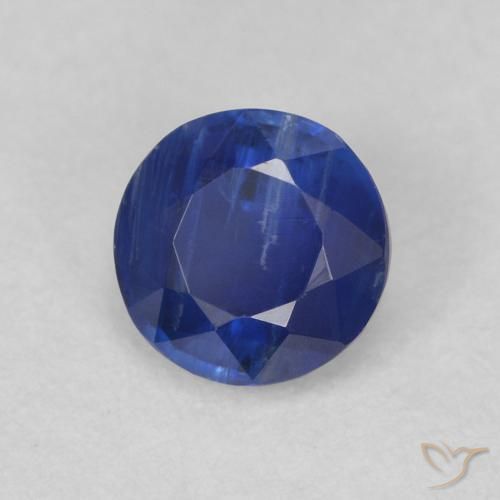 Cianita Azul marino natural de 0.66 ct, Redondo, SI
