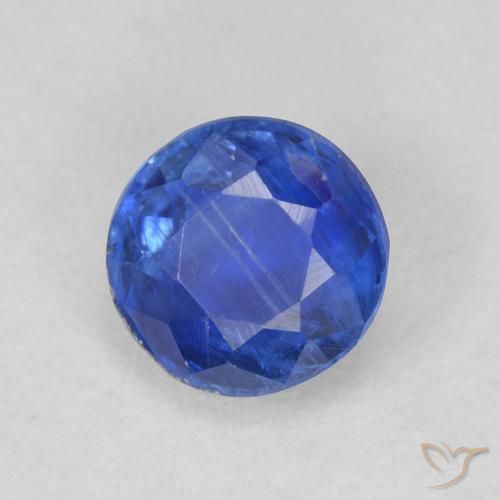 Cianita Azul real natural de 0.76 ct, Redondo, SI