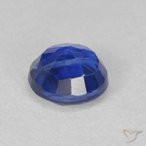 Cianita Azul real natural de 0.76 ct, Redondo, SI