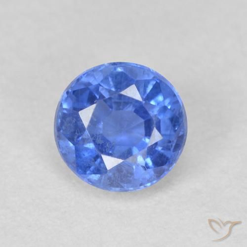 0.77ct Natural Azul marino claro cianita, Redondo, SI