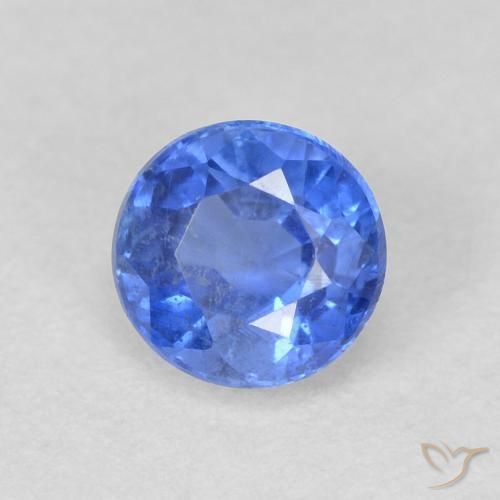 Cianita Azul marino claro natural de 0.77 ct, Redondo, SI