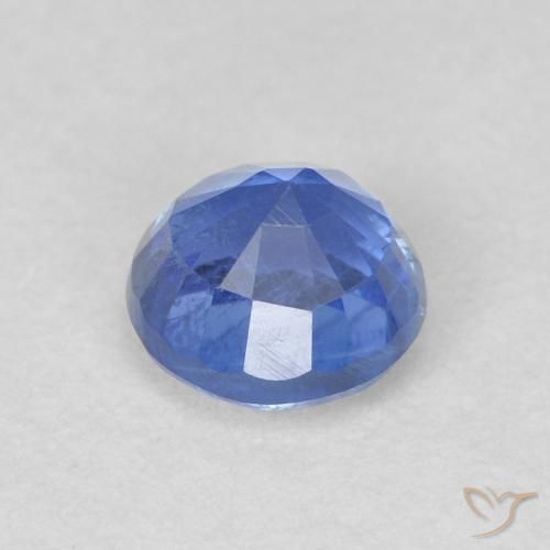 Cianita Azul marino claro natural de 0.77 ct, Redondo, SI
