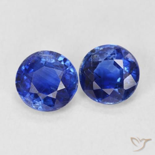 Gemas de Cianita Azul oscuro natural de 1.27 ct, Redondo, SI