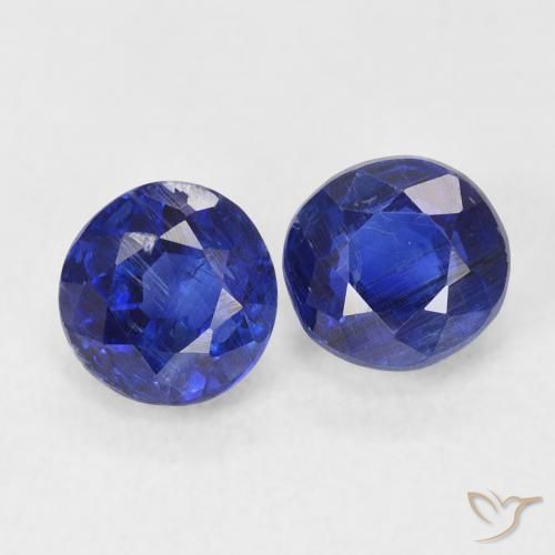 Gemas de Cianita Azul oscuro natural de 1.68 ct, Redondo, SI