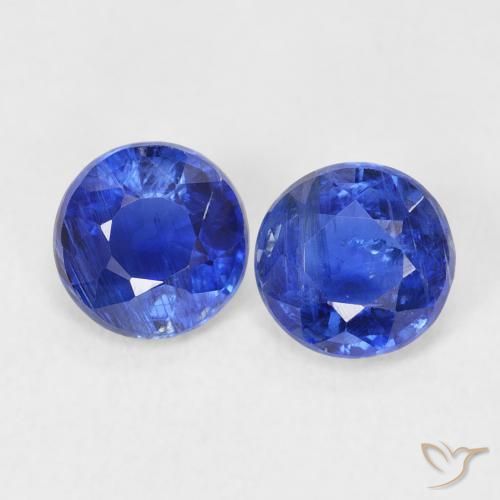 1.33ctw Natural Azul marino Cianita, Redondo, SI