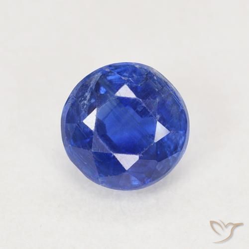 0.71ct Natural Azul marino Cianita, Redondo, SI