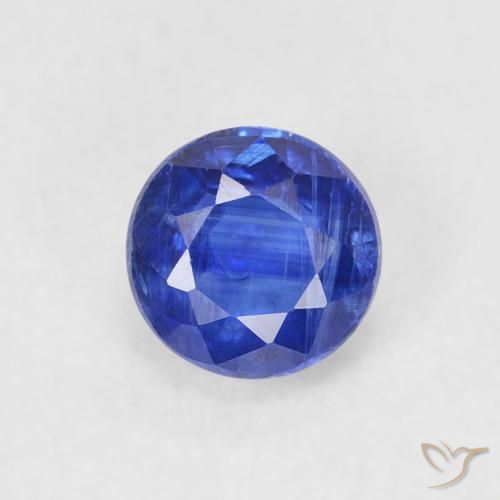0.73ct Natural Azul marino cianita, Redondo, SI, Photo A