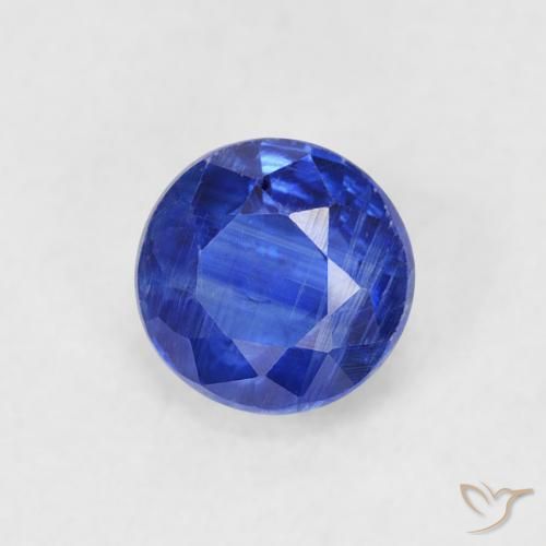 Cianita Azul marino natural de 0.73 ct, Redondo, SI