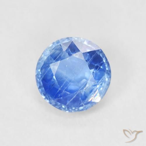 0.68ct Natural Azul medio Cianita, Redondo, SI