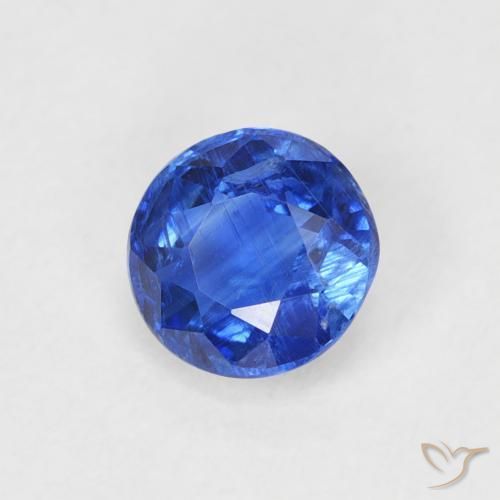 Cianita Azul real natural de 0.69 ct, Redondo, SI