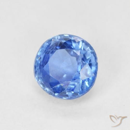 Cianita Azul medio natural de 0.72 ct, Redondo, SI