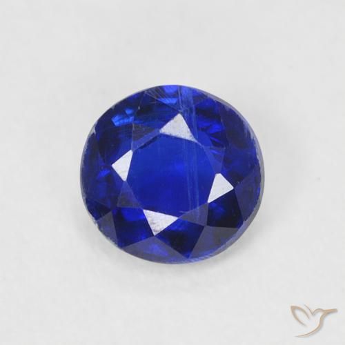 0.53ct Natural Azul marino intenso Cianita, Redondo, SI