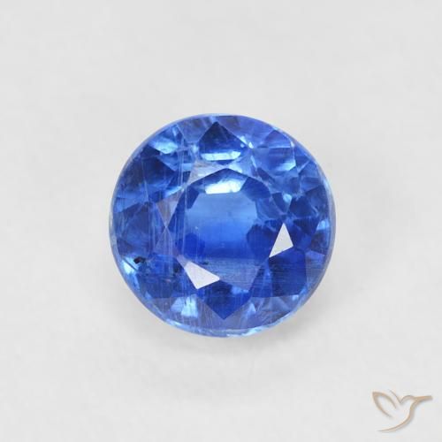 0.81ct Natural Azul medio Cianita, Redondo, SI
