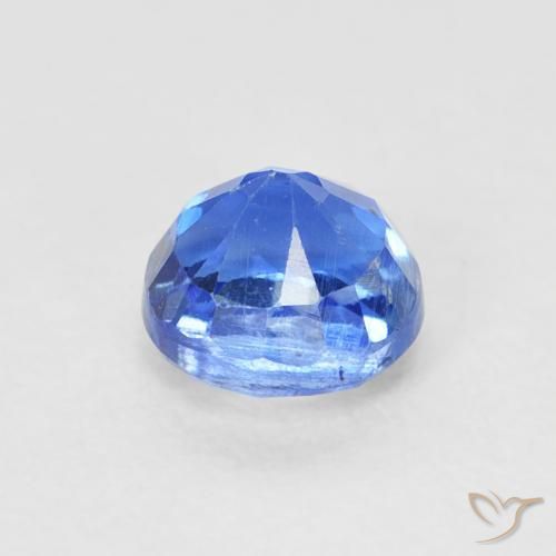 Cianita Azul medio natural de 0.81 ct, Redondo, SI