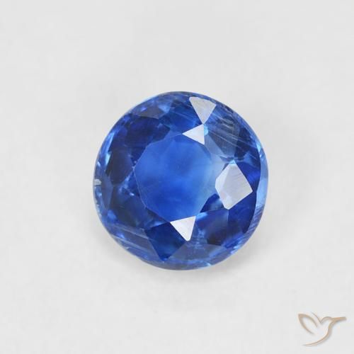 Cianita Azul medio natural de 0.64 ct, Redondo, SI