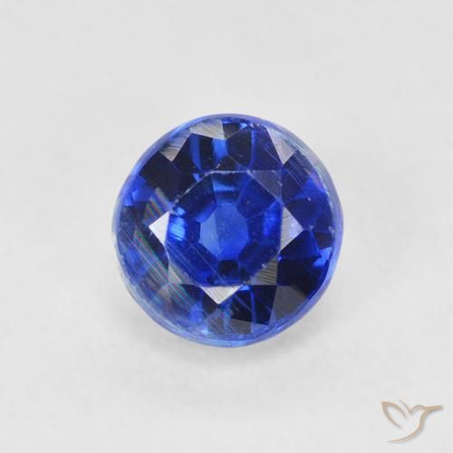 0.82ct Natural Azul oscuro Cianita, Redondo, SI