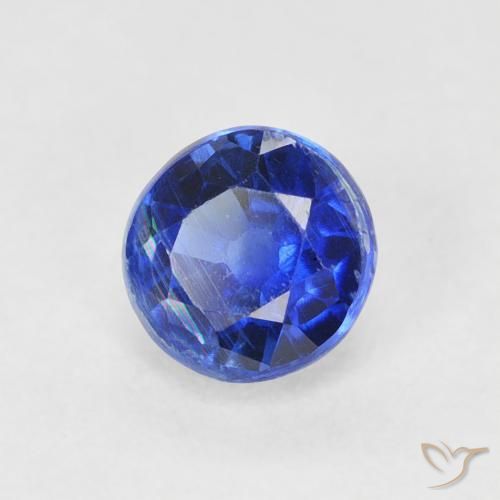 Cianita Azul oscuro natural de 0.82 ct, Redondo, SI