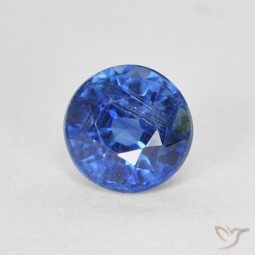 Cianita Azul marino claro natural de 0.82 ct, Redondo, SI