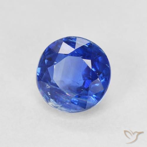 Cianita Azul real natural de 0.83 ct, Redondo, SI