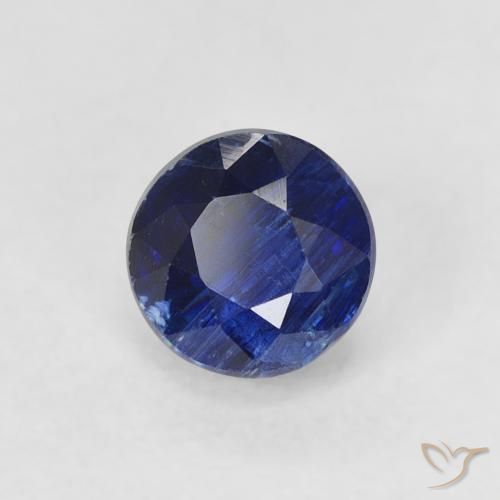 Cianita Azul oscuro natural de 0.80 ct, Redondo, SI