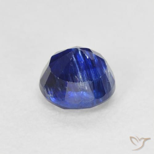 Cianita Azul oscuro natural de 0.80 ct, Redondo, SI