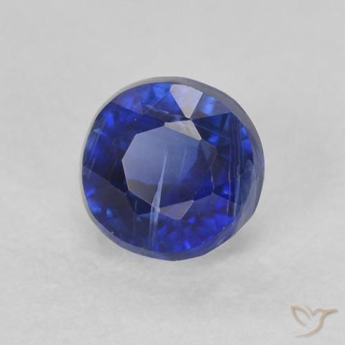 Cianita Azul real natural de 0.51 ct, Redondo, SI