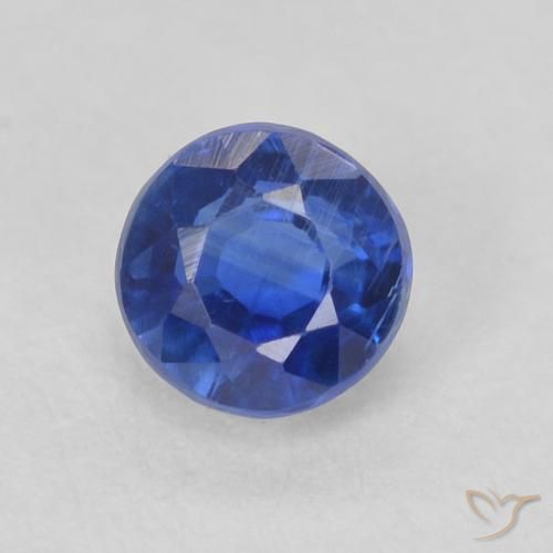0.49ct Natural Azul oscuro Cianita, Redondo, SI